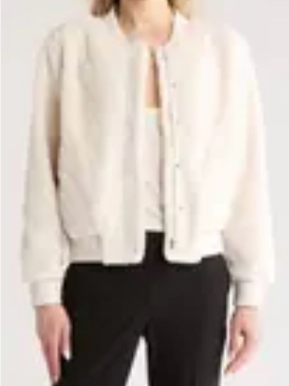 Sanctuary Ivory Faux Fur Zip-Front Bomber Jacket - XL